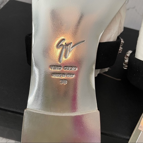 Giuseppe Zanotti Nuvorock Floral Slide Sandal 38 8 rhinestone crystal flat - Picture 5 of 12